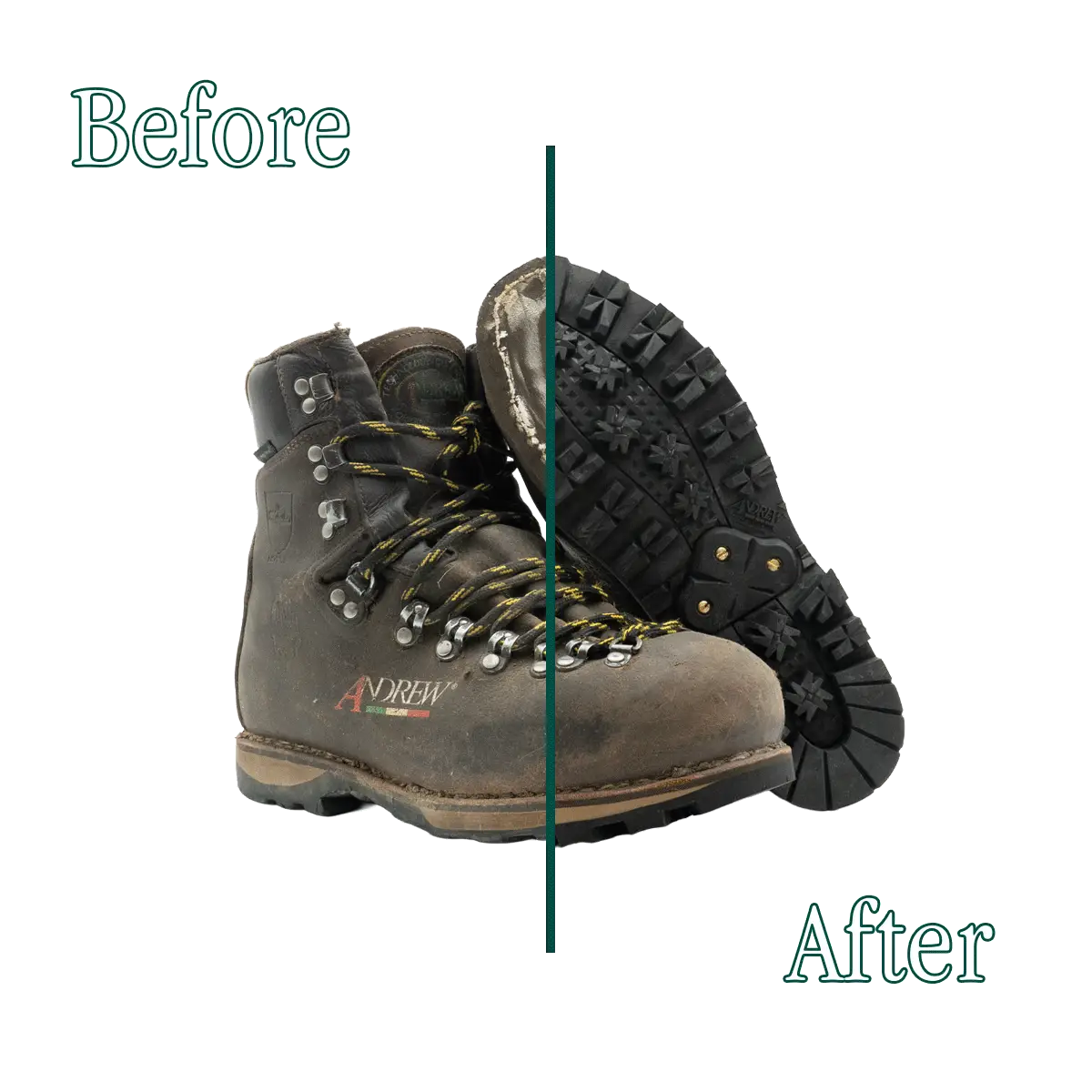 Remplacement des semelles des chaussures de randonnée Andrew