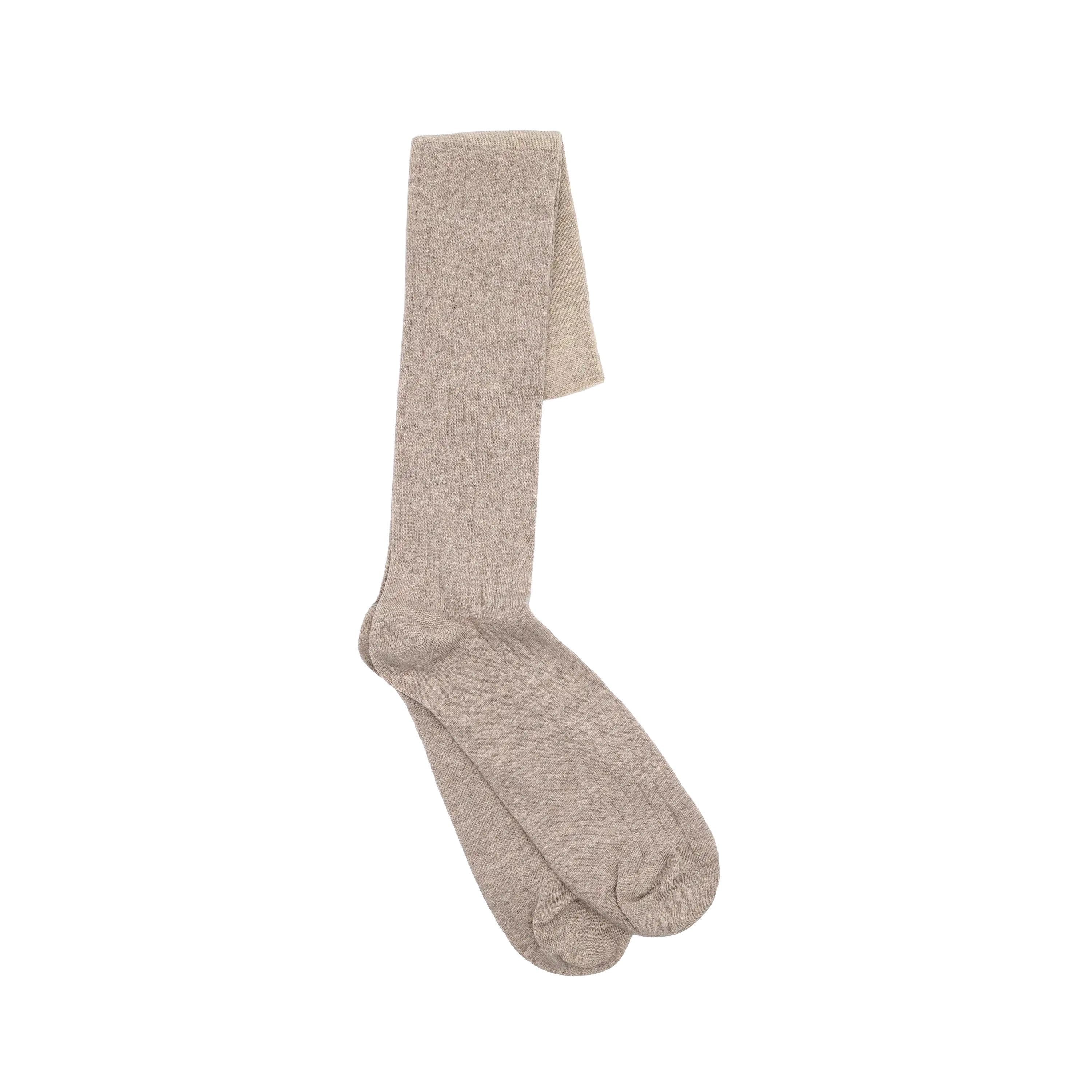 Chaussettes homme Ciccone côtelées unies en cachemire et coton beige