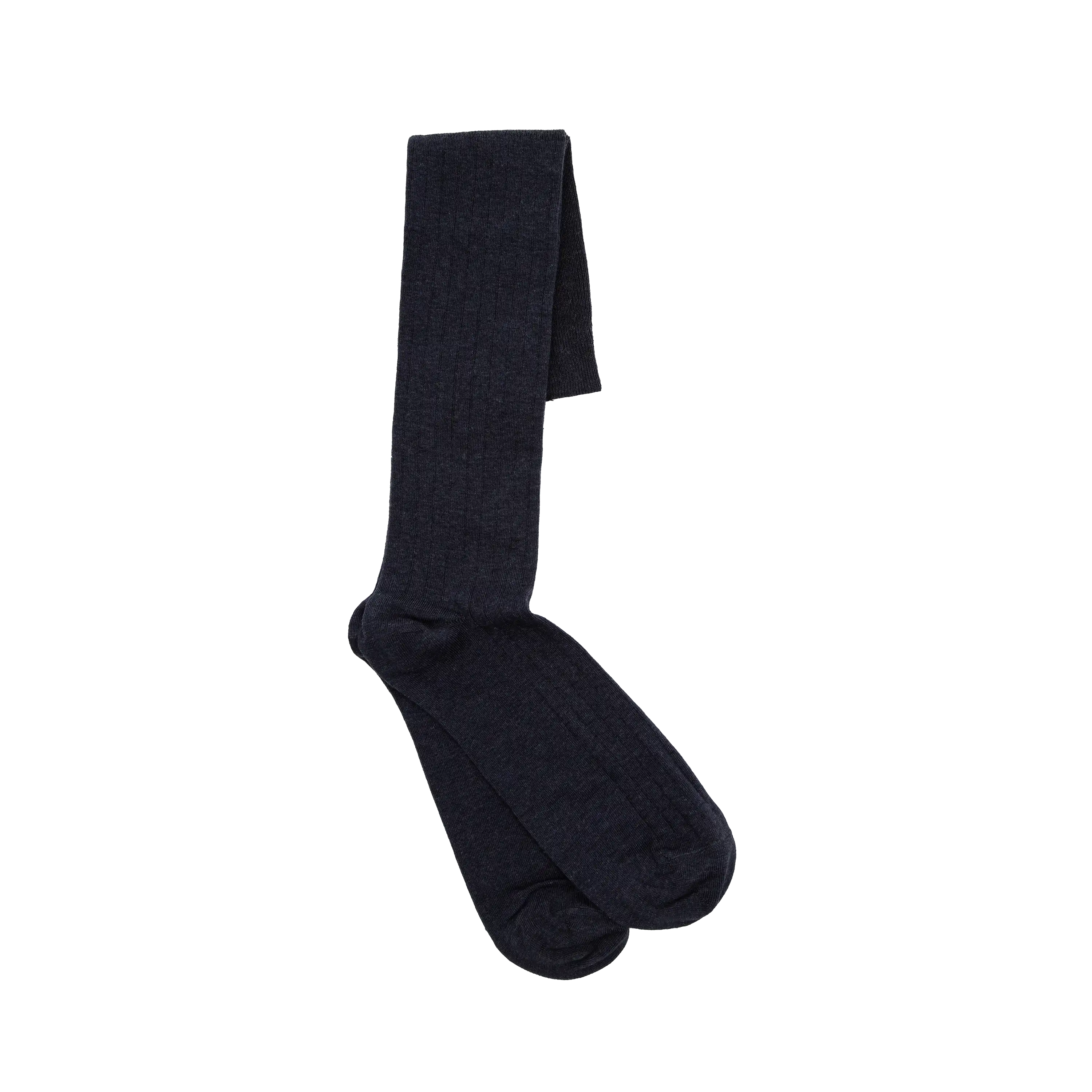 Chaussettes homme Ciccone côtelées bleues unies en cachemire et coton