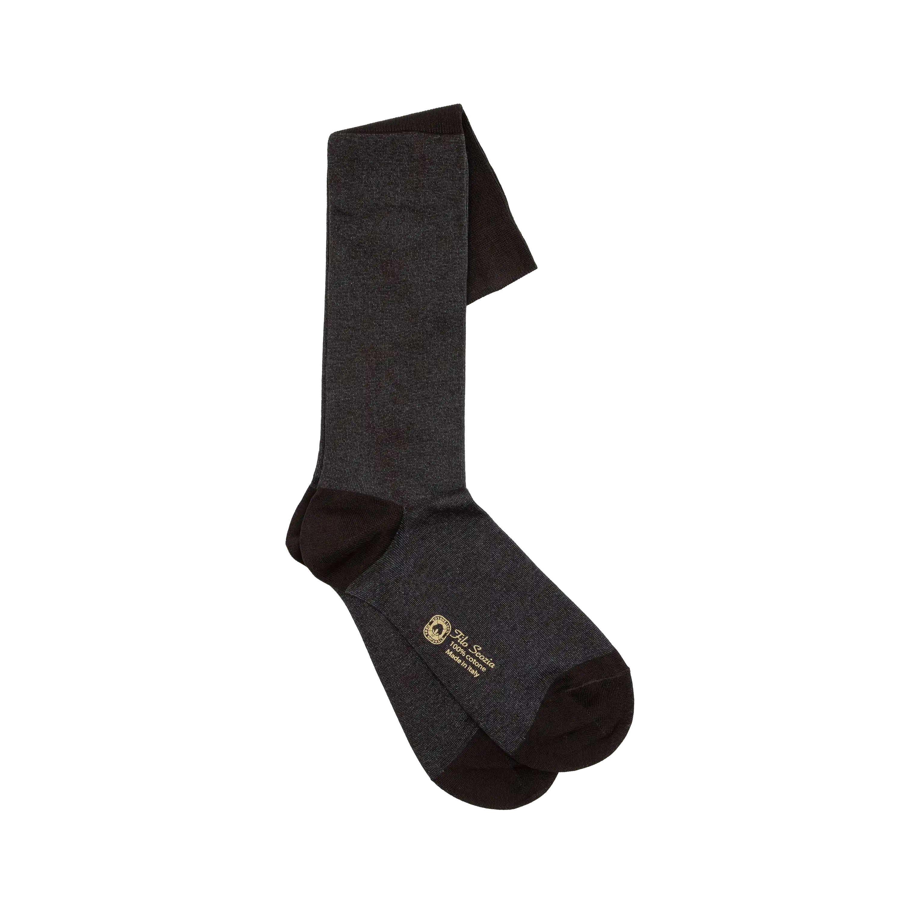 Calze lunghe da uomo Ciccone bicolor testa di moro e turchese in cotone Makò