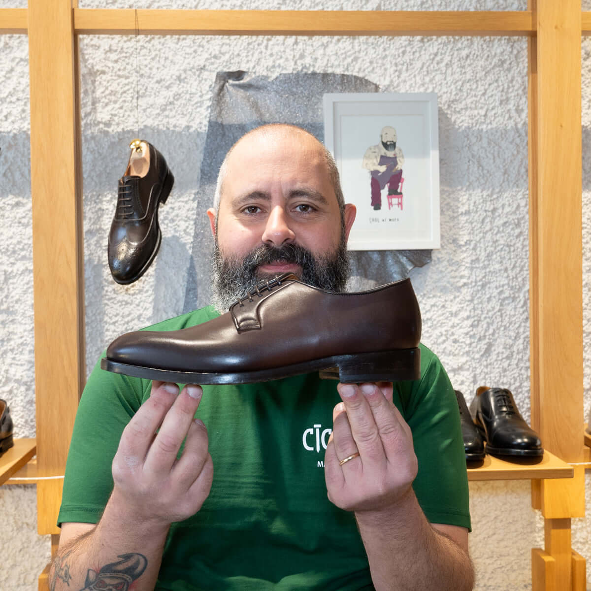 Scarpa derby con suola in cuoio - Siena | Maestri Ciccone