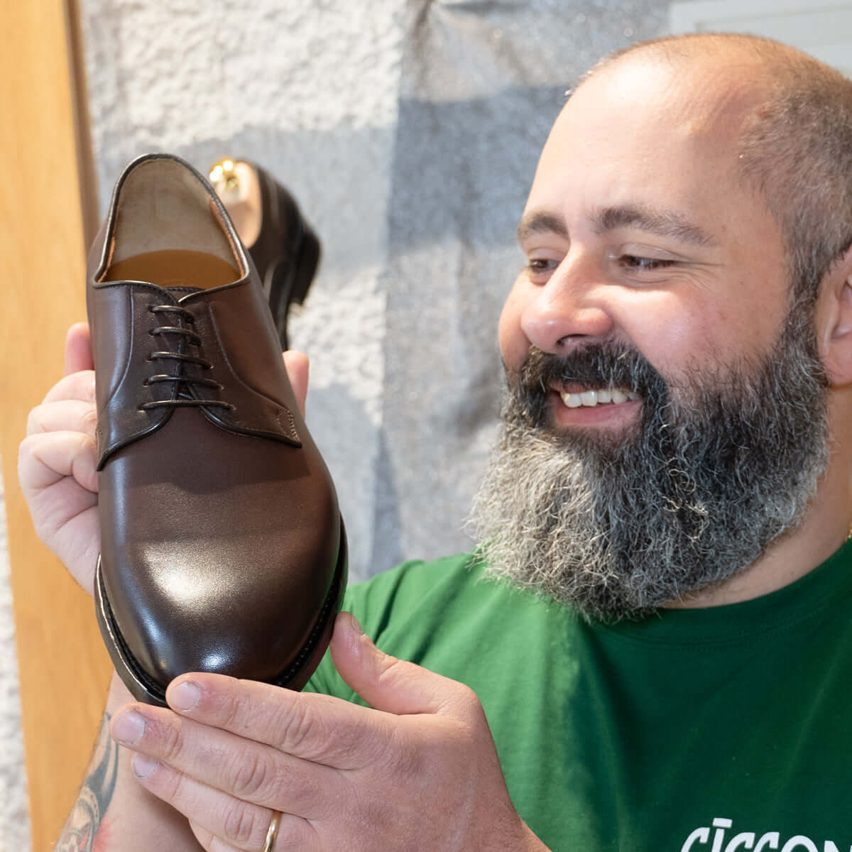 Scarpa derby con suola in cuoio - Siena | Maestri Ciccone