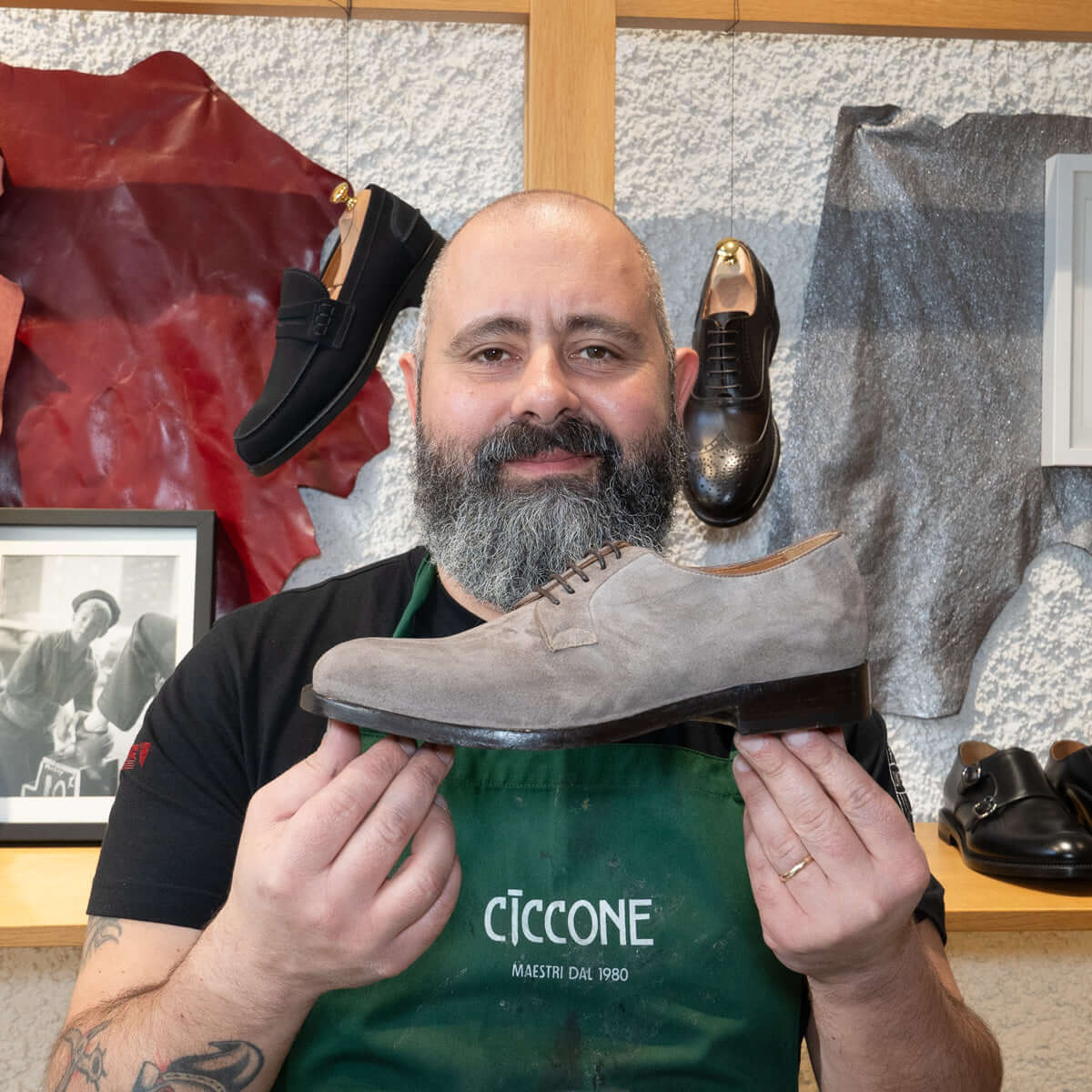 Scarpa derby con suola in cuoio - Prato | Maestri Ciccone