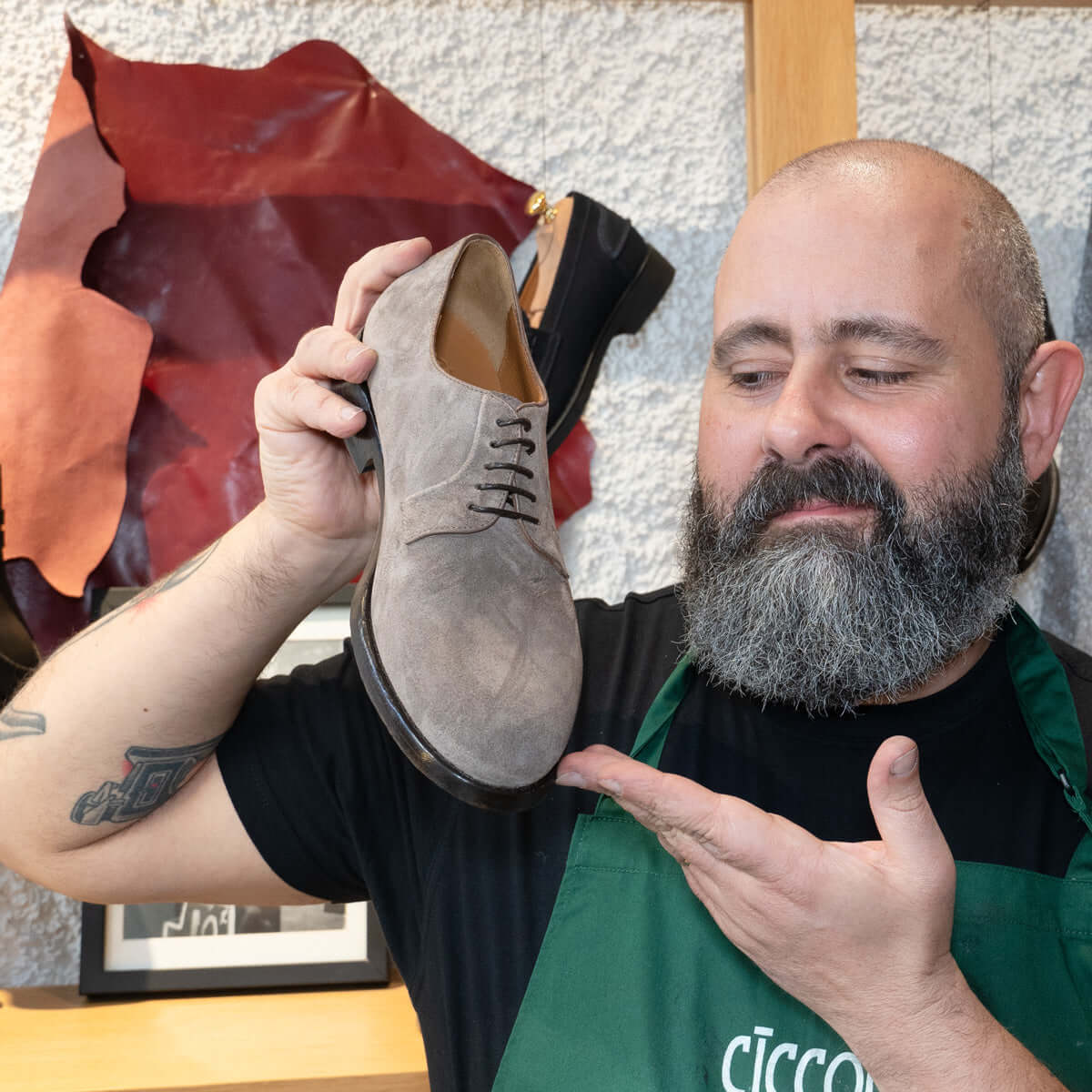 Scarpa derby con suola in cuoio - Prato | Maestri Ciccone