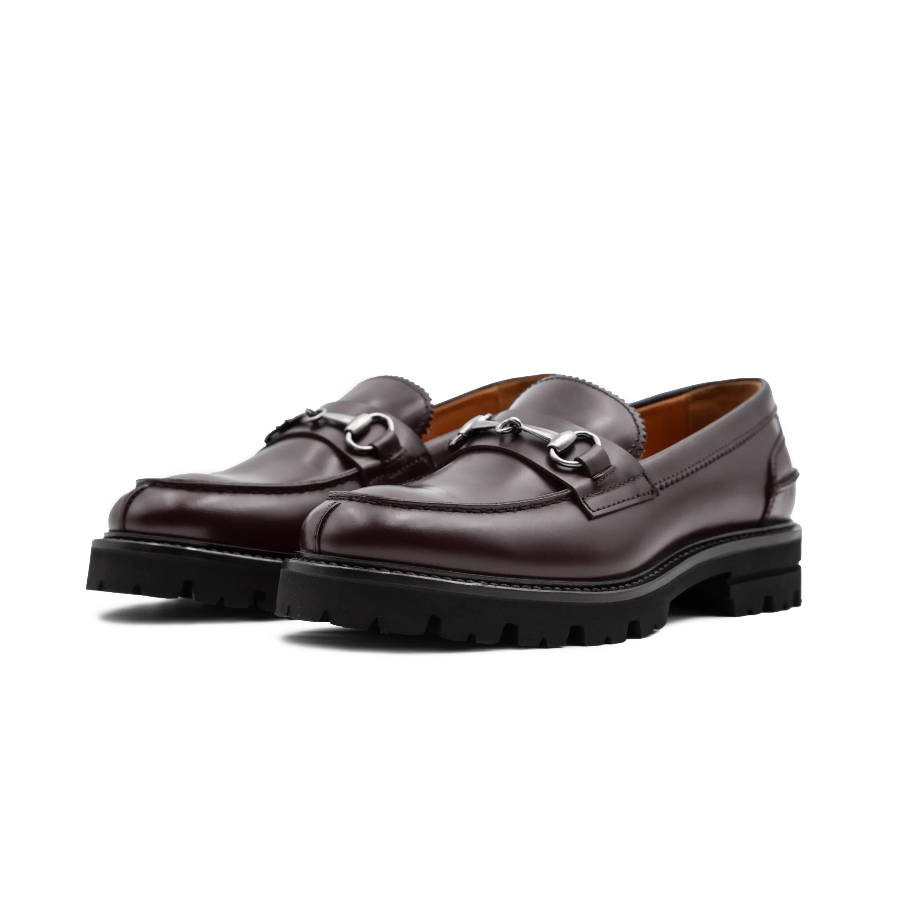 Couple of Loafers Genoa women's bag by Ciccone in burgundy leather with buckles