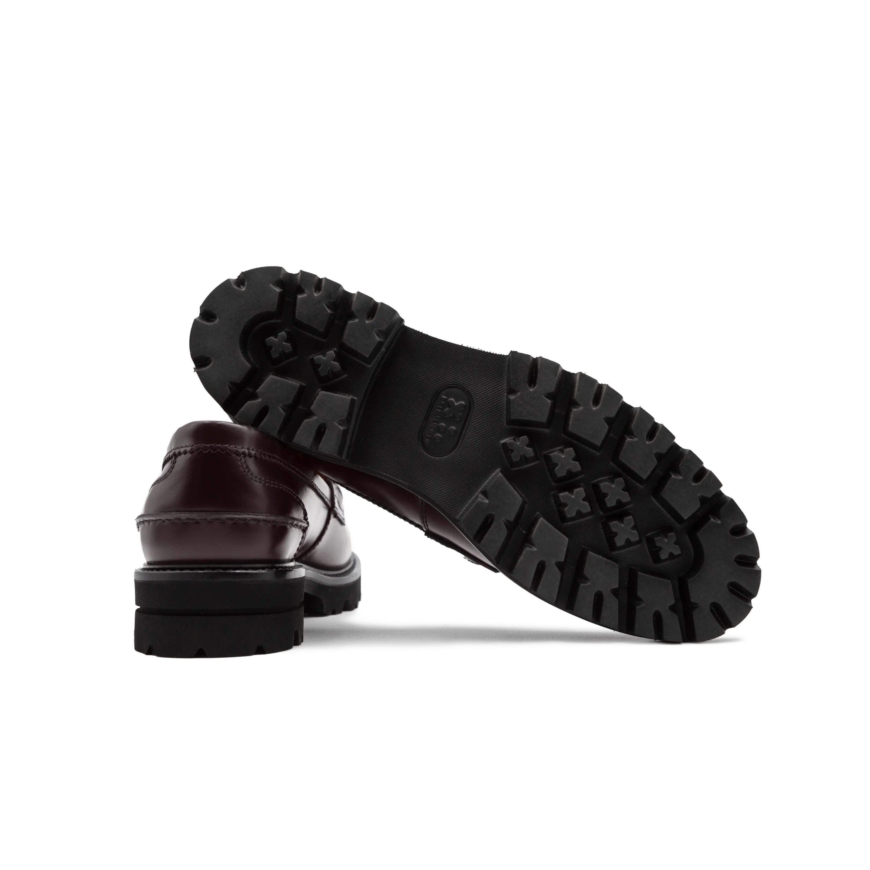 Sole of Loafer Genoa women's bag by Ciccone in burgundy leather with buckles