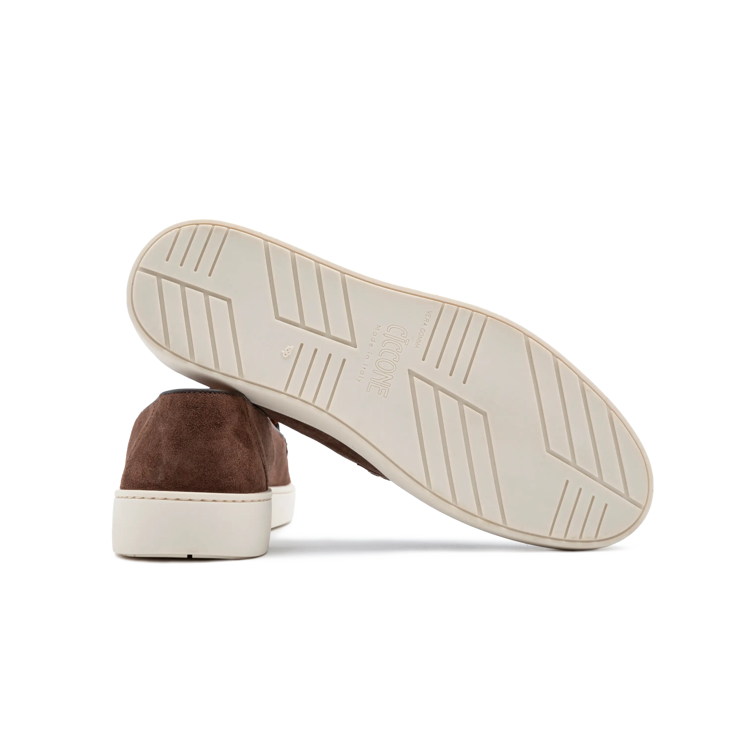Rubber sole Loafer Lecce men's shoes by Ciccone in dark brown suede