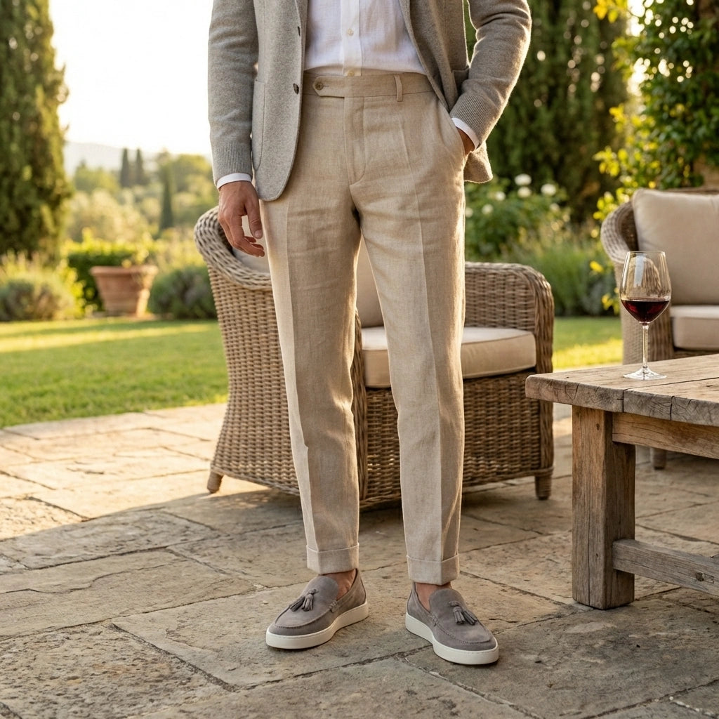 Outfit uomo di un mocassino ciccone modello Lecce colore Grigio