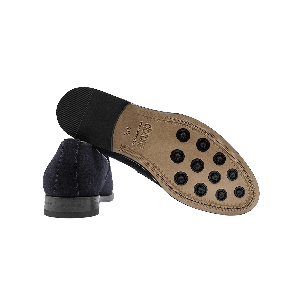 Mocassino scamosciato da uomo colore blu modello Messina dei Maestri Ciccone