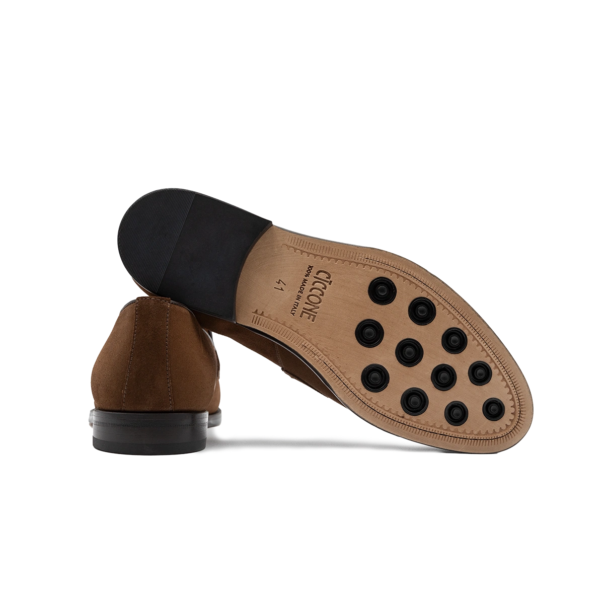 Mocassino scamosciato da uomo colore marrone modello Messina dei Maestri Ciccone