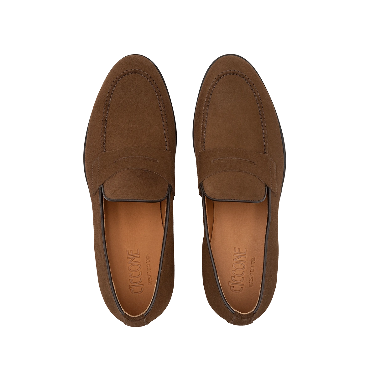 Mocassino scamosciato da uomo colore marrone modello Messina dei Maestri Ciccone