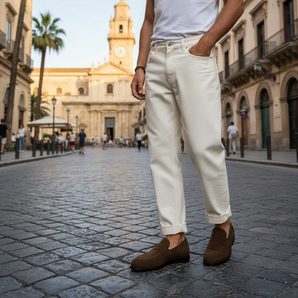 Mocassino scamosciato da uomo colore marrone modello Messina dei Maestri Ciccone