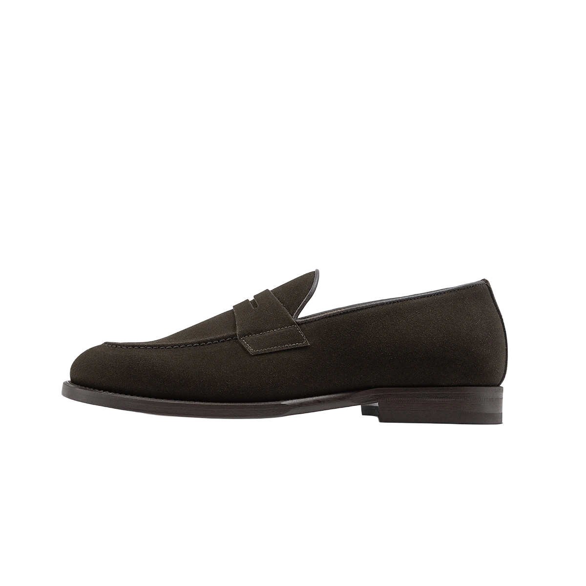 Mocassino scamosciato da uomo colore testa di moro modello Messina dei Maestri Ciccone