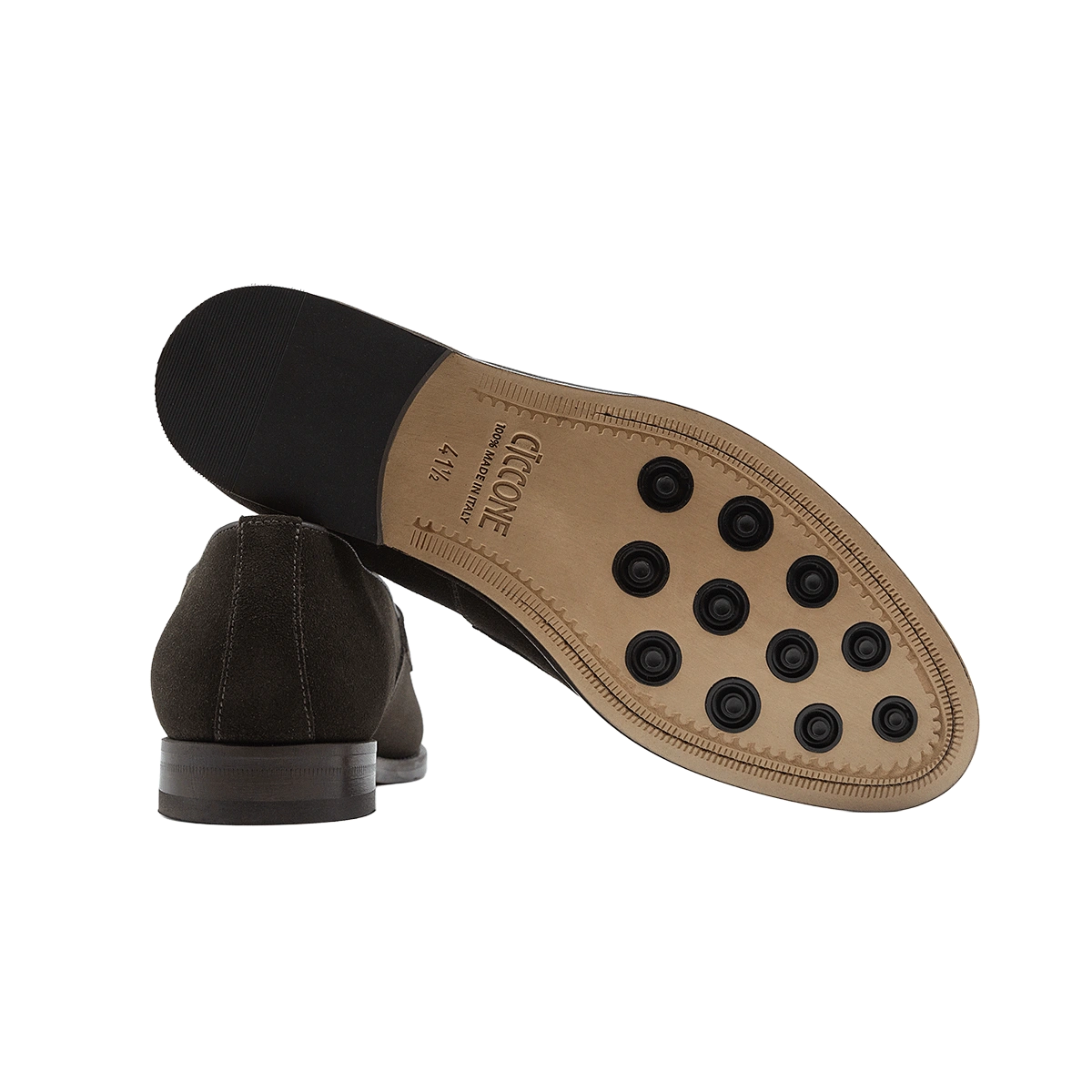 Mocassino scamosciato da uomo colore testa di moro modello Messina dei Maestri Ciccone