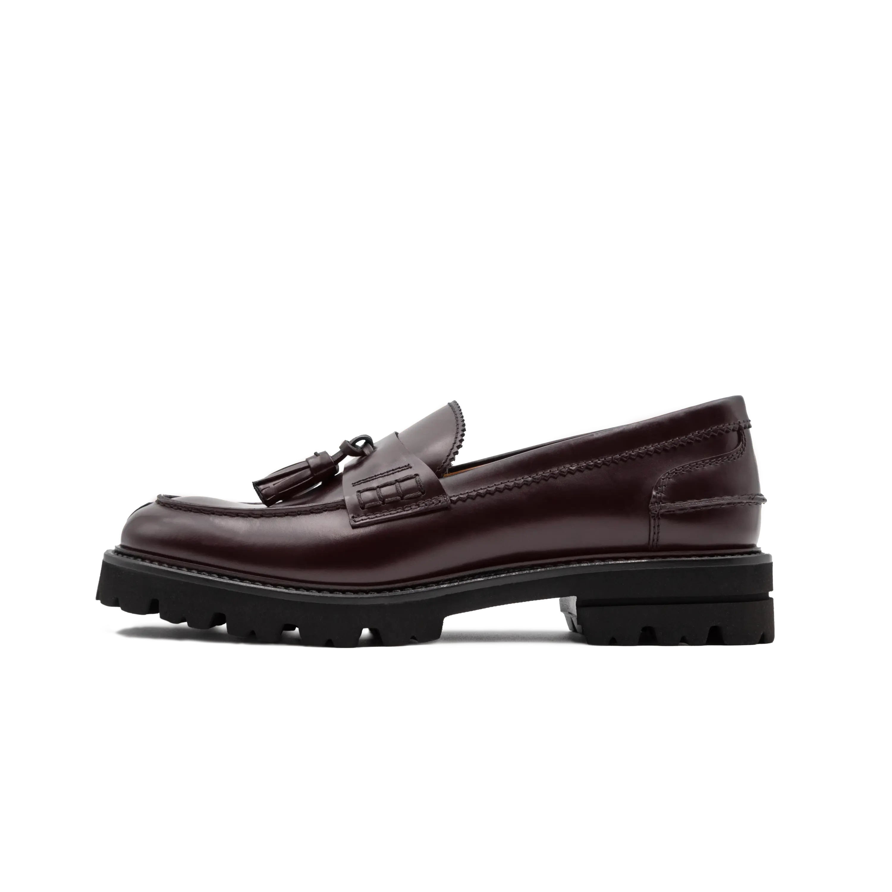 Ciccone Todi Loafer women's shoes in burgundy leather side view