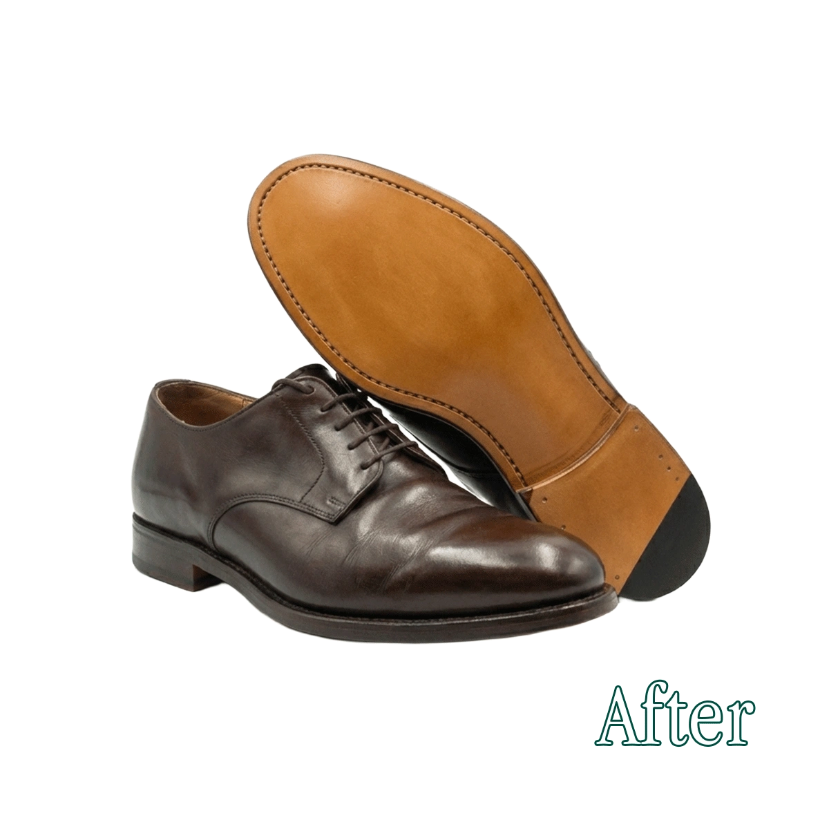 Foto dopo una risuolatura in cuoio delle scarpe Crockett & Jones effettuata dai Maestri Ciccone