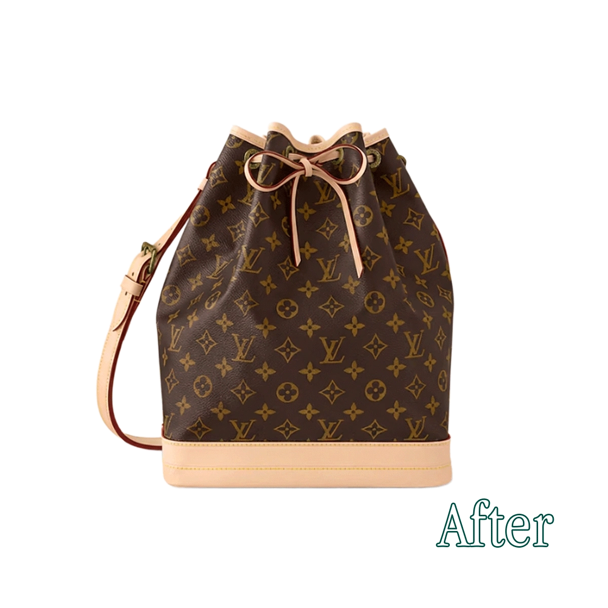 Sac Louis Vuitton Noè usé après restauration effectuée par les maîtres Ciccone