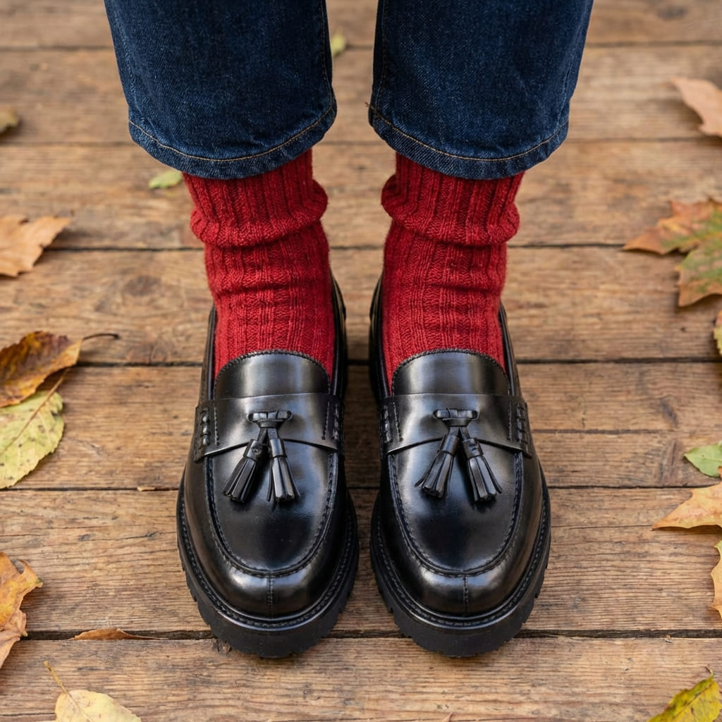 Ciccone Todi Loafer worn black leather women's shoes