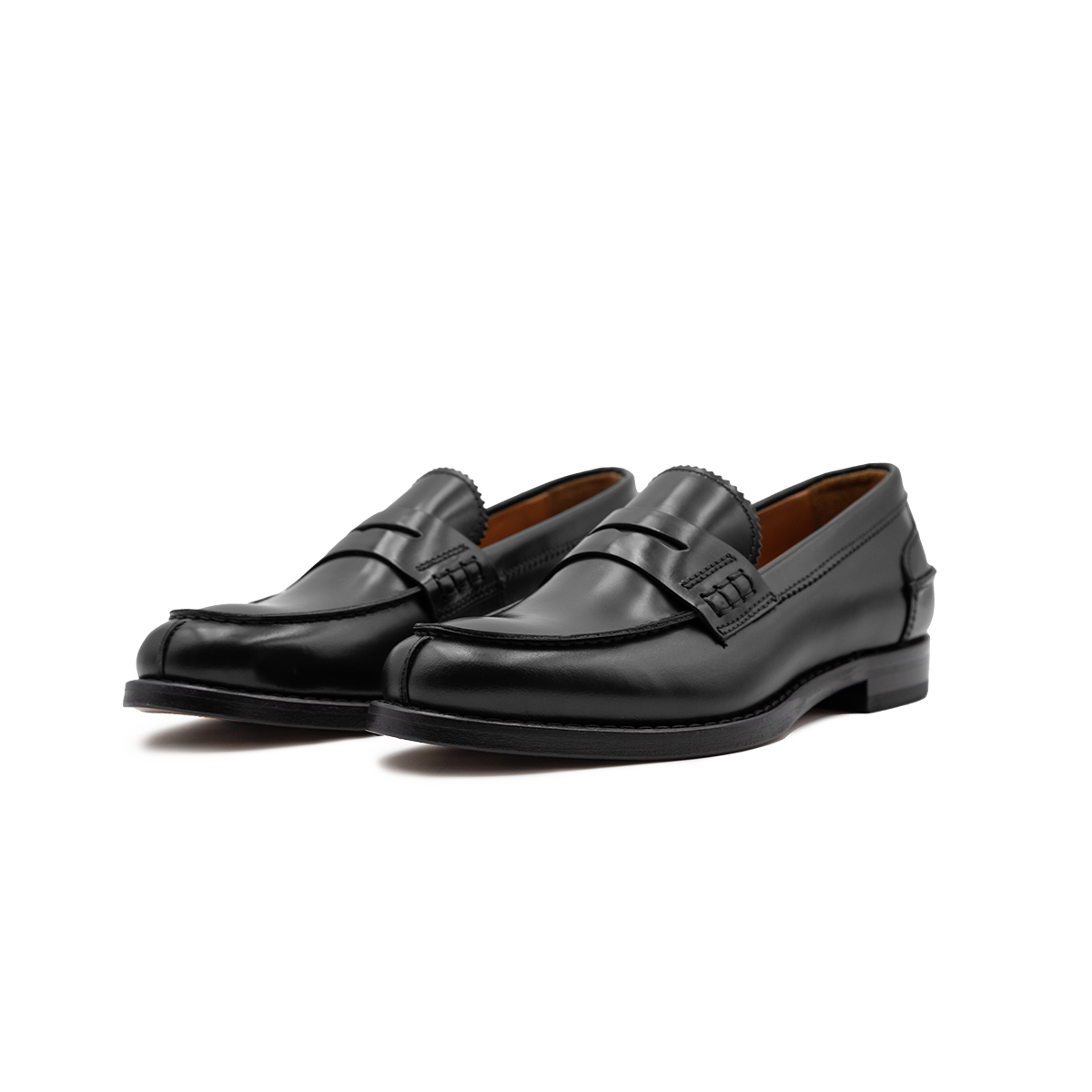 Photo of the couple of Loafer leather women's Amalfi model in black by Ciccone
