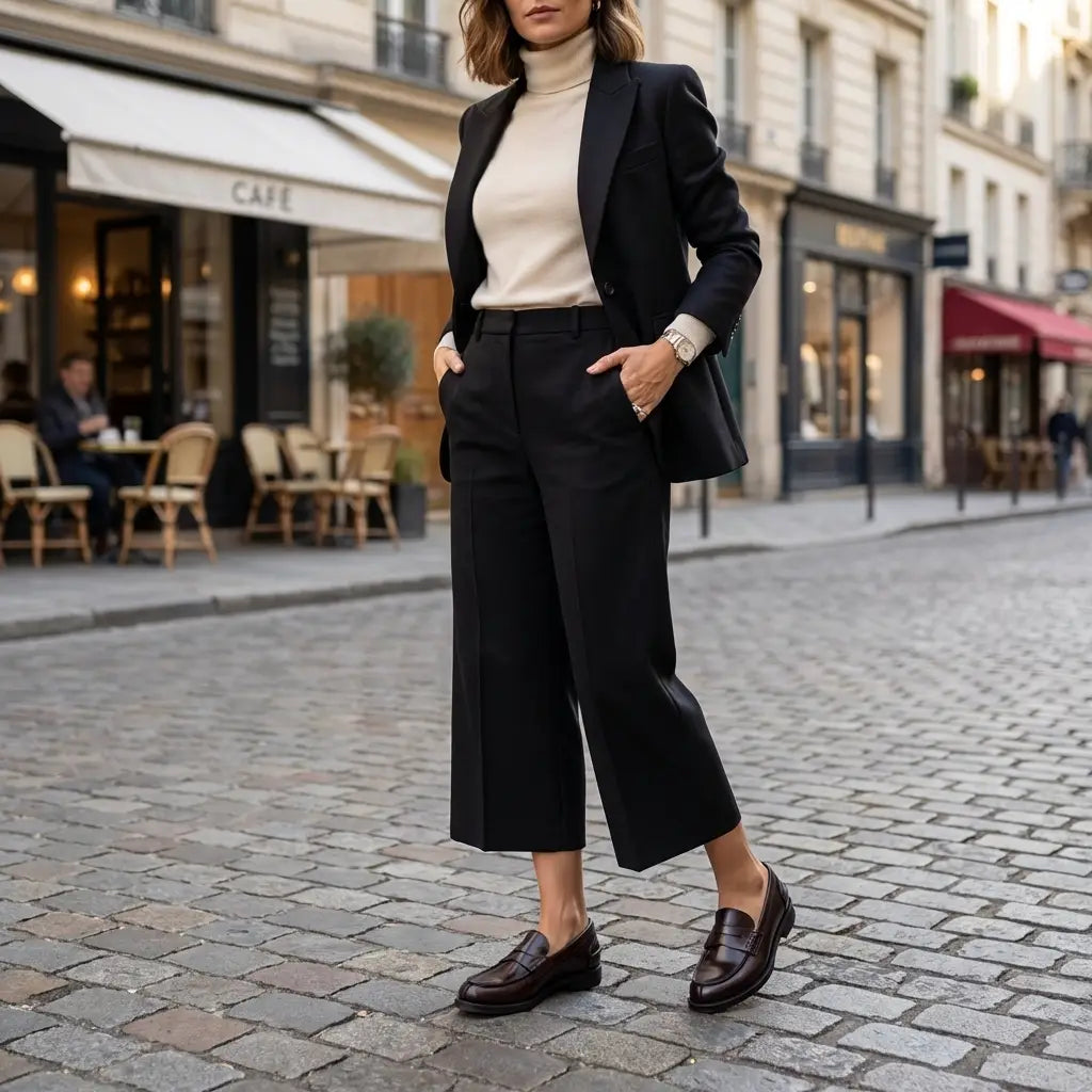 Photo worn by Loafer women's leather model Amalfi Burgundy color by Ciccone