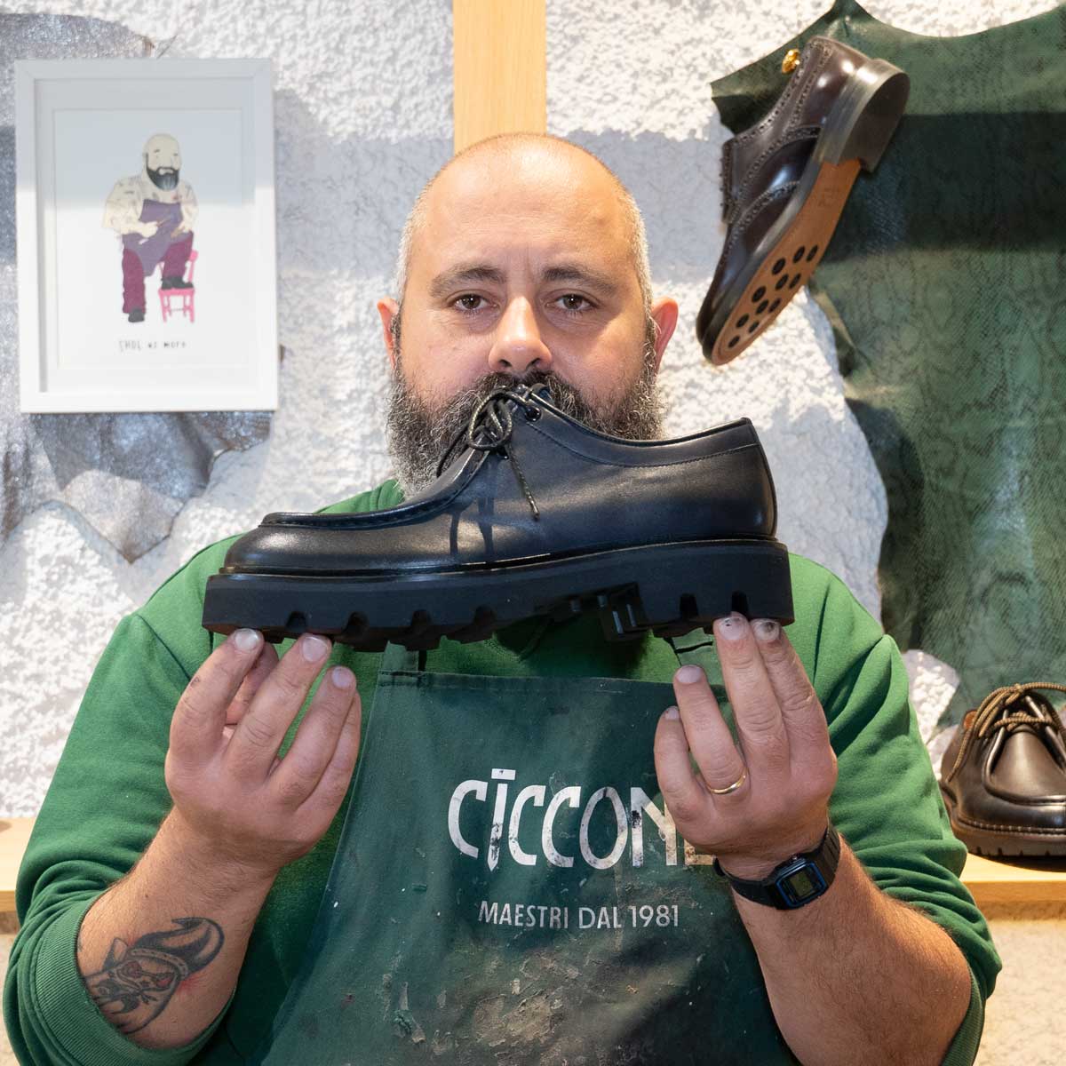 Scarponcino stringato in pelle - Cremona | Maestri Ciccone