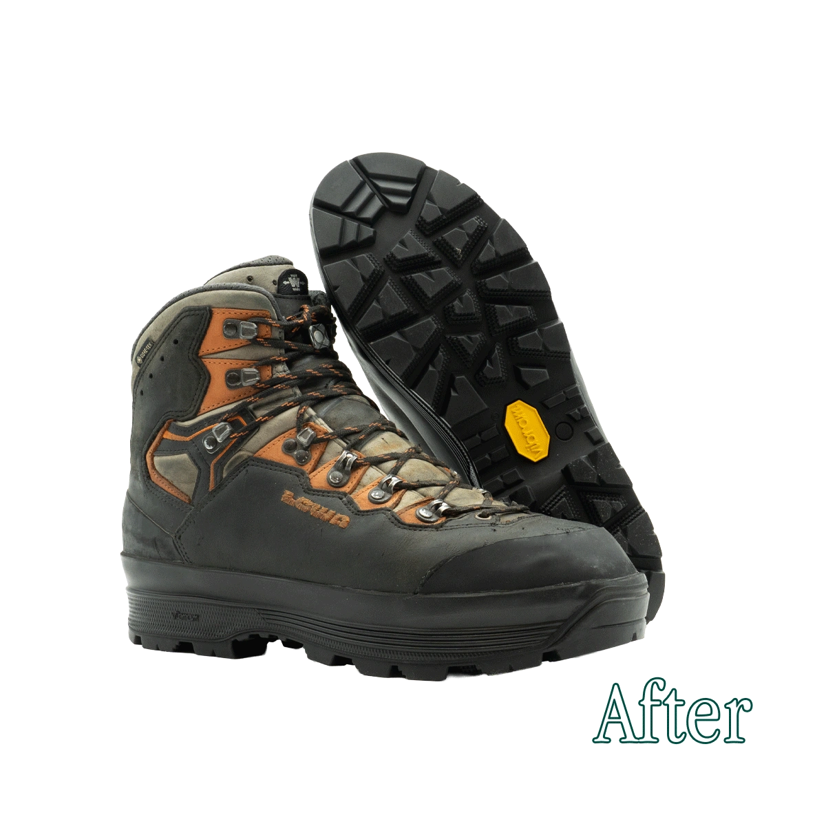 Scarpone trekking Lowa dopo la riparazione effettuata dai Maestri Ciccone a Milano