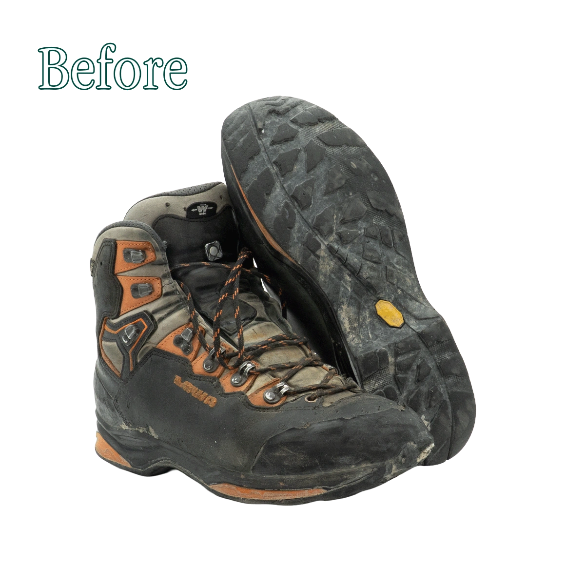 Scarpone trekking Lowa prima della riparazione effettuata dai Maestri Ciccone a Milano