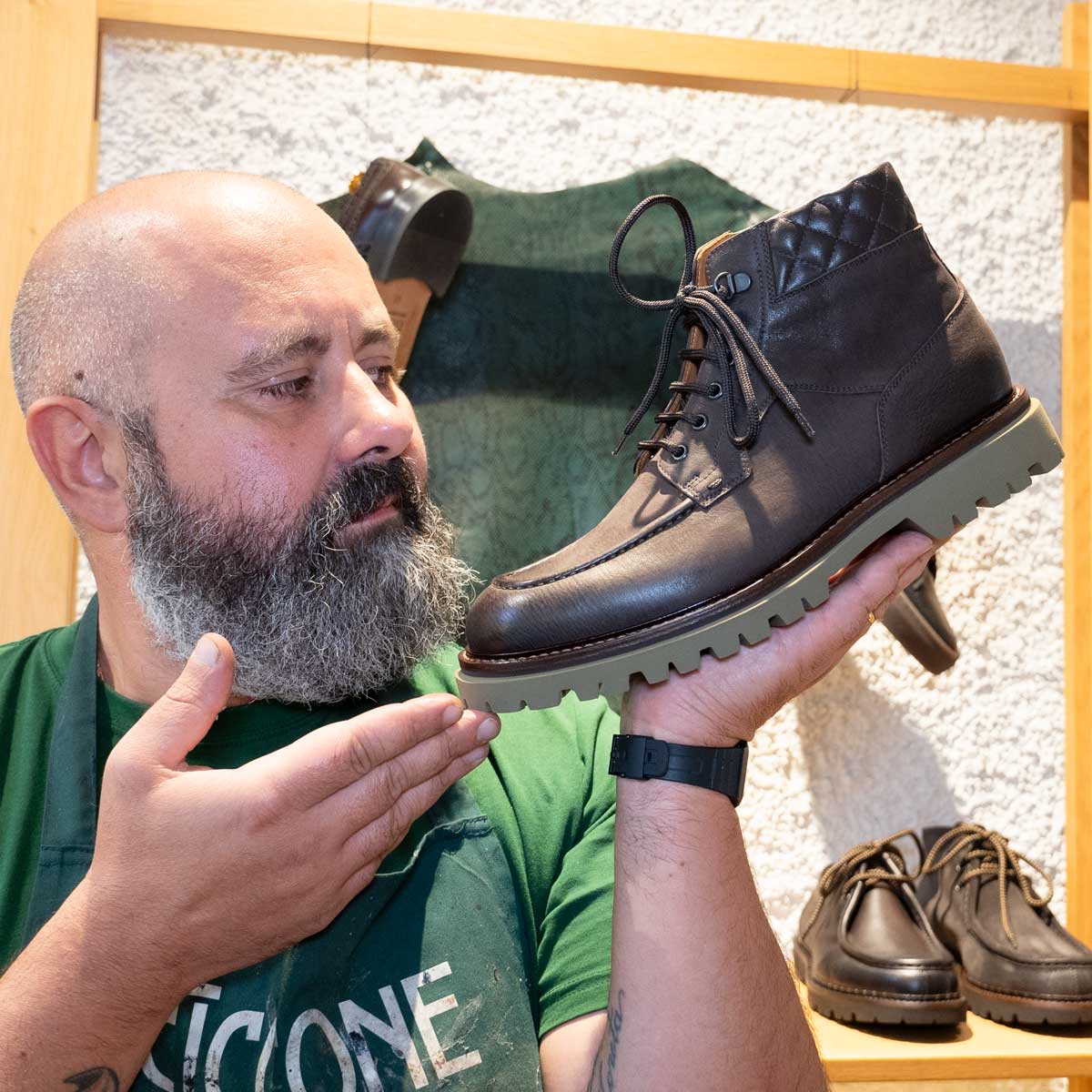 Stivaletto stringato in pelle - Cortina | Maestri Ciccone