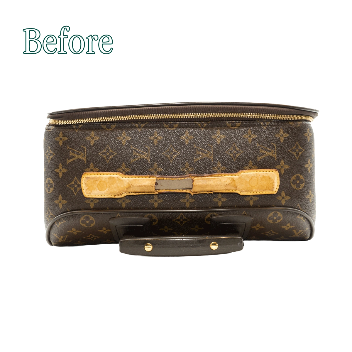 Trolley Louis Vuitton modello Pégase prima della riparazione della maniglia effettuata dai Maestri Ciccone