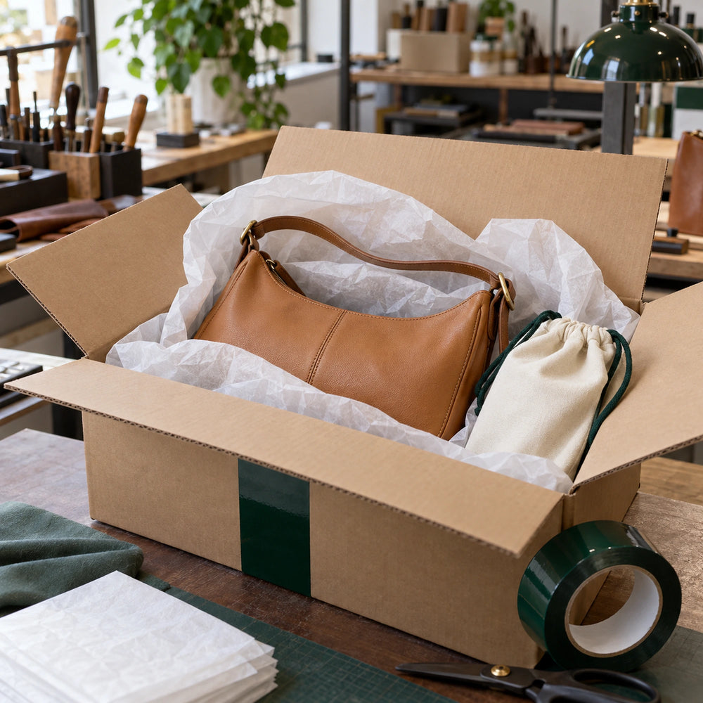 Preparazione accurata di una borsa per la spedizione al laboratorio Maestri Ciccone