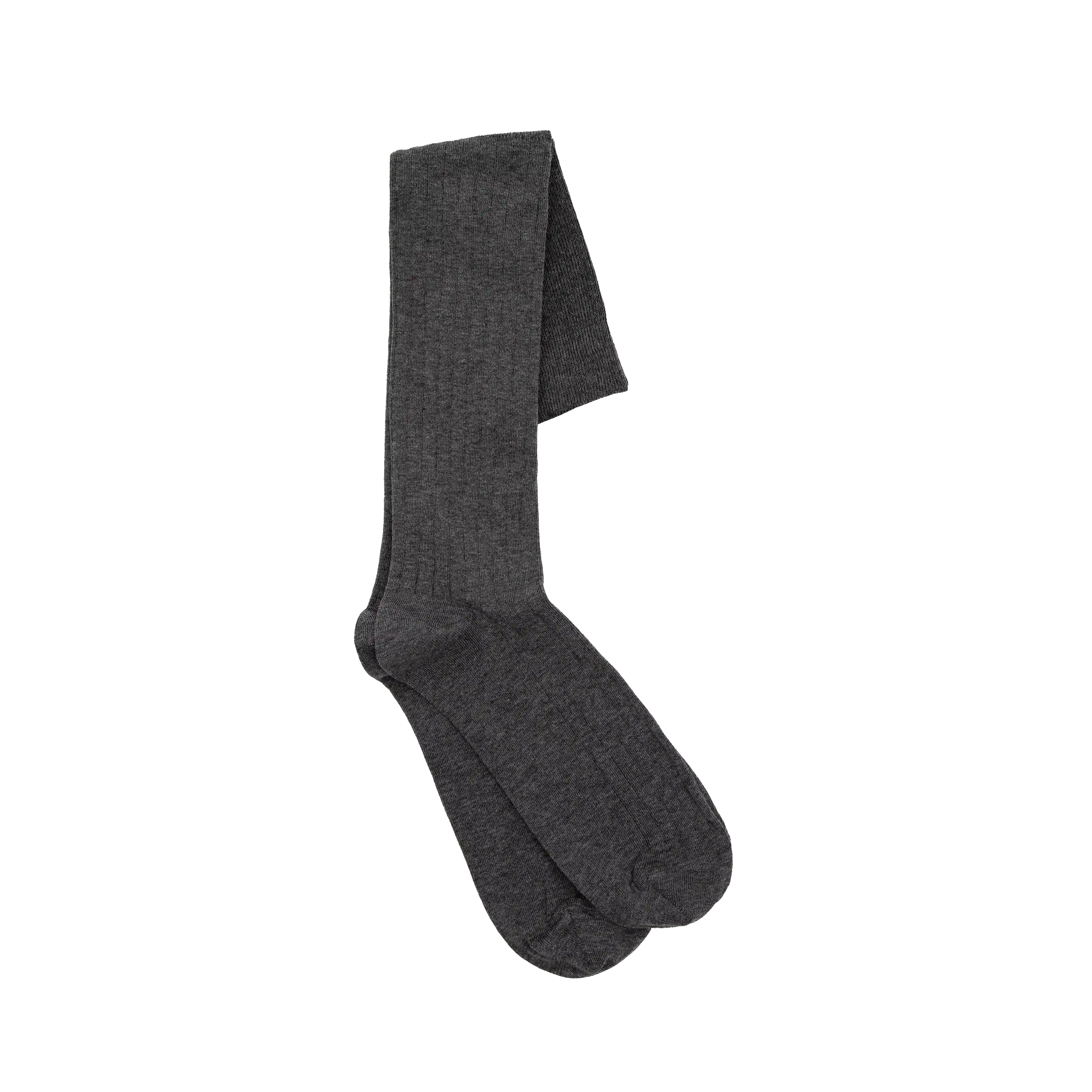 Ciccone men's dark gray plain ribbed socks in cashmere and cotton