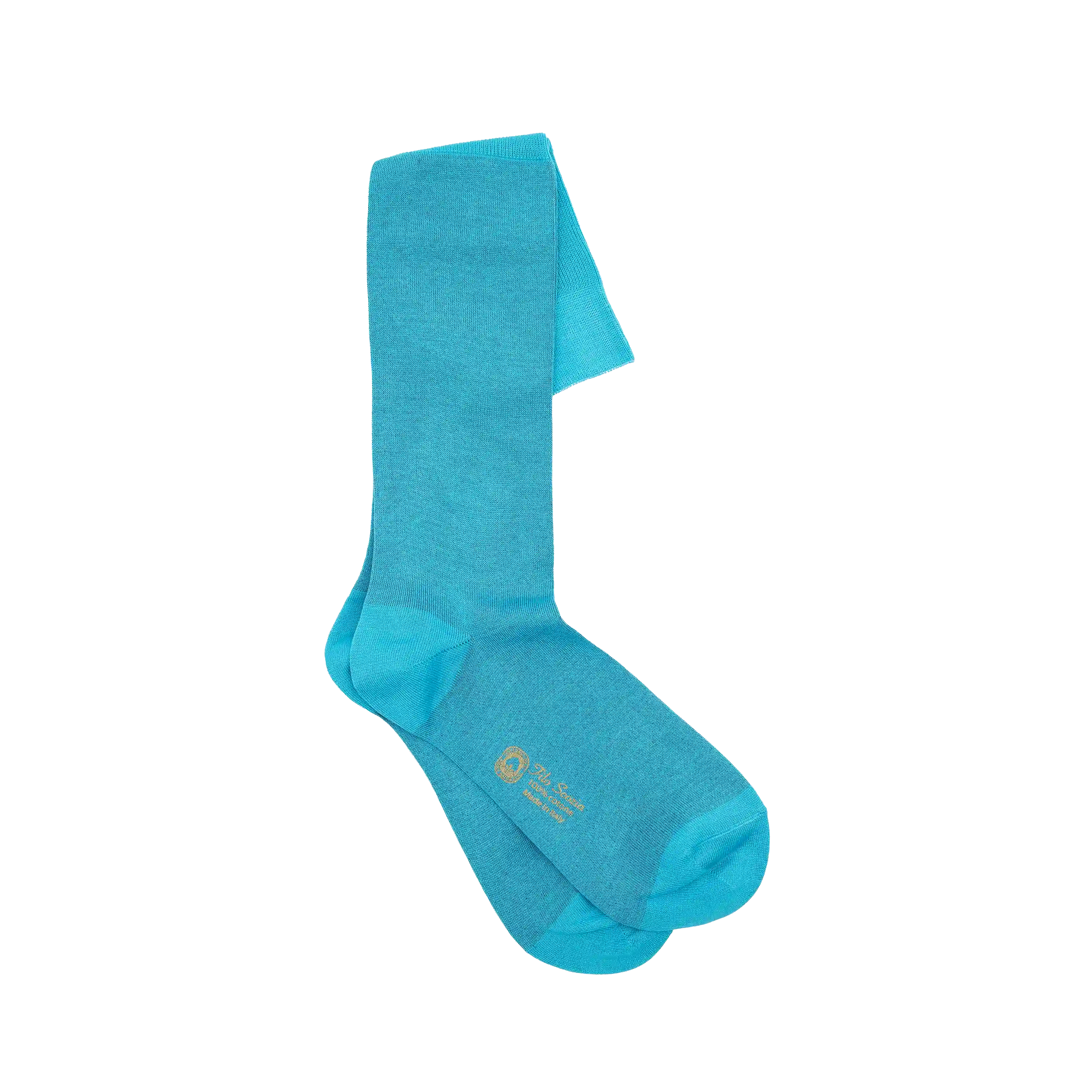 Calze lunghe da uomo Ciccone bicolor celesti in cotone Makò