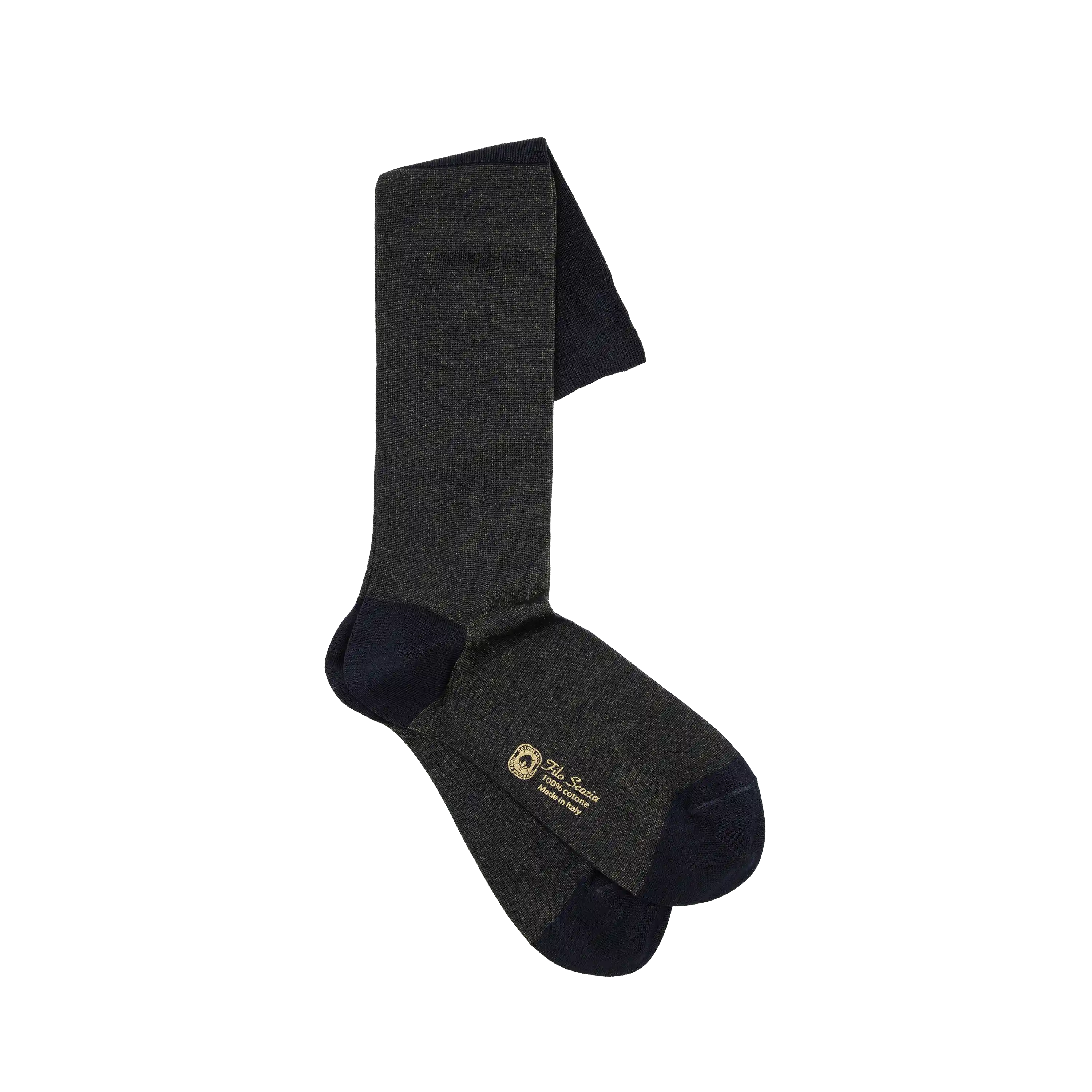 Calze lunghe da uomo Ciccone bicolor blu e giallo in cotone Makò