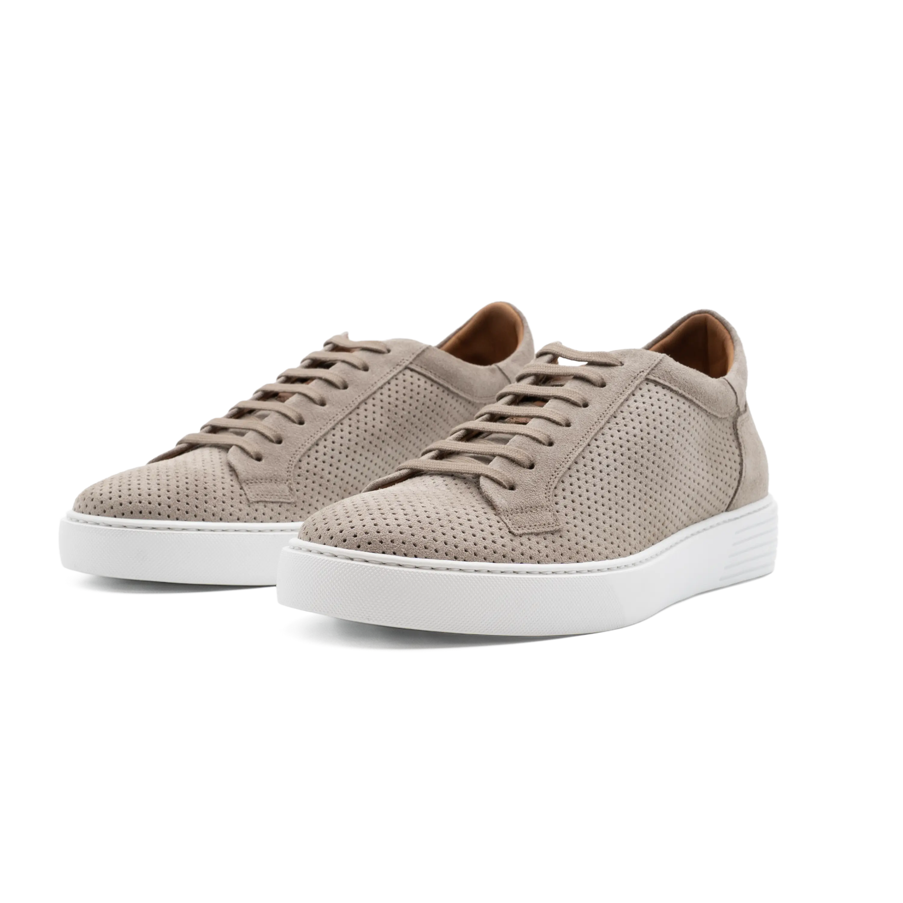 Sneakers estive in pelle traforata, colore grigio, modello Cagliari di Ciccone - vista paio