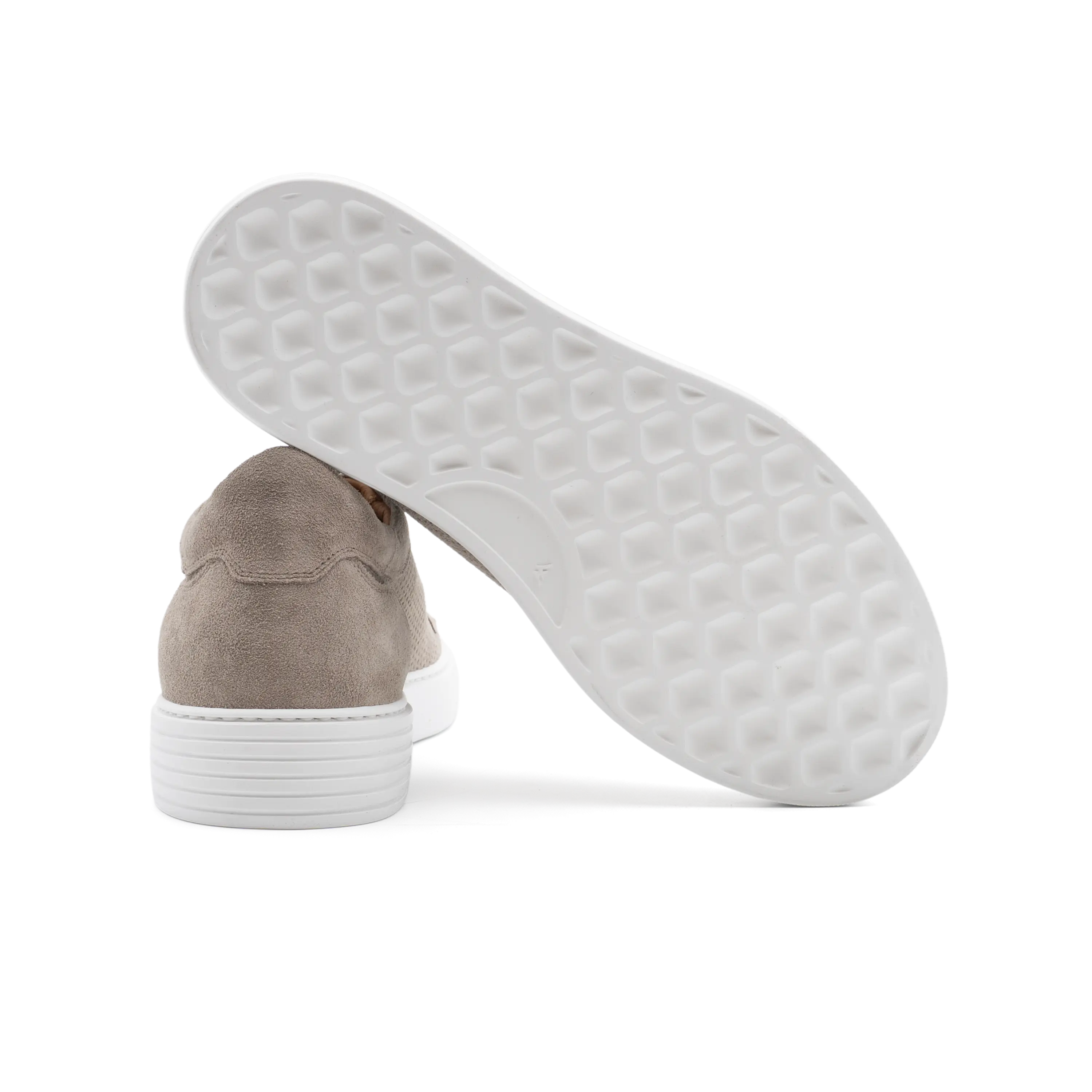 Suola delle sneakers estive in pelle traforata, colore grigio, modello Cagliari di Ciccone