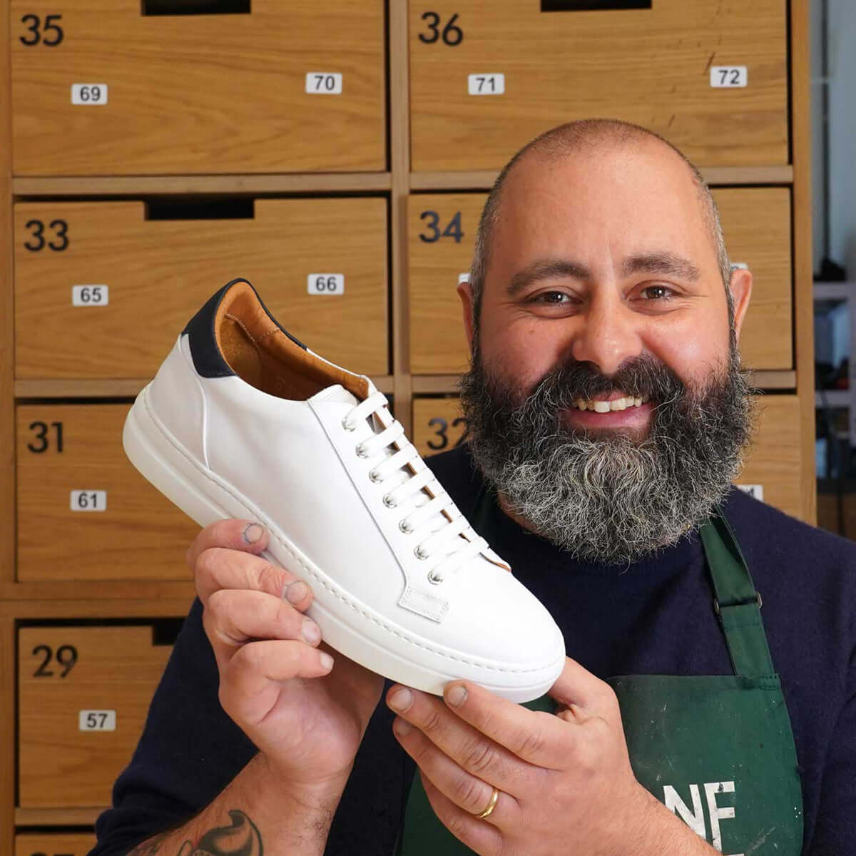 Sneakers da uomo in pelle bianca, modello Pescara di Ciccone