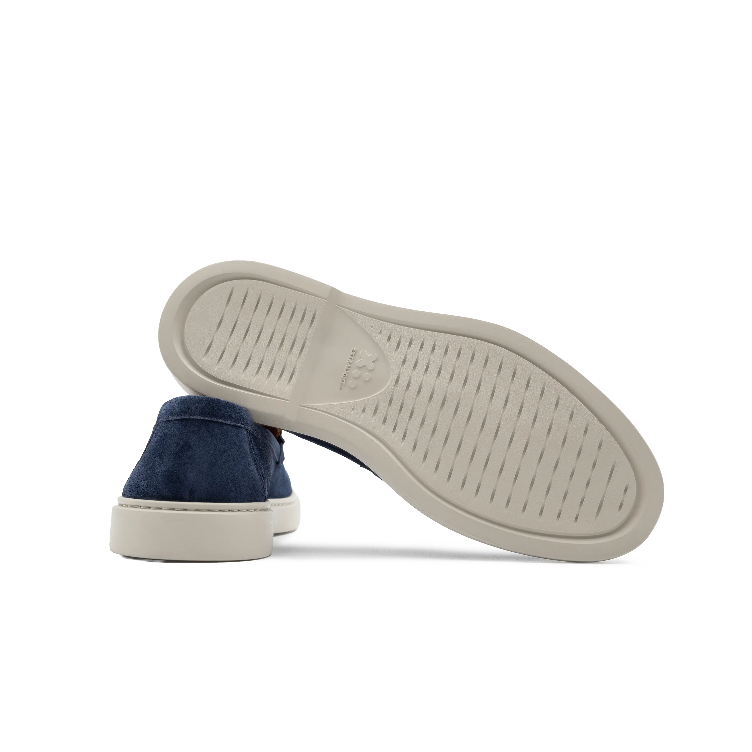 Suola del mocassino da uomo in pelle scamosciata blu, modello Taranto
