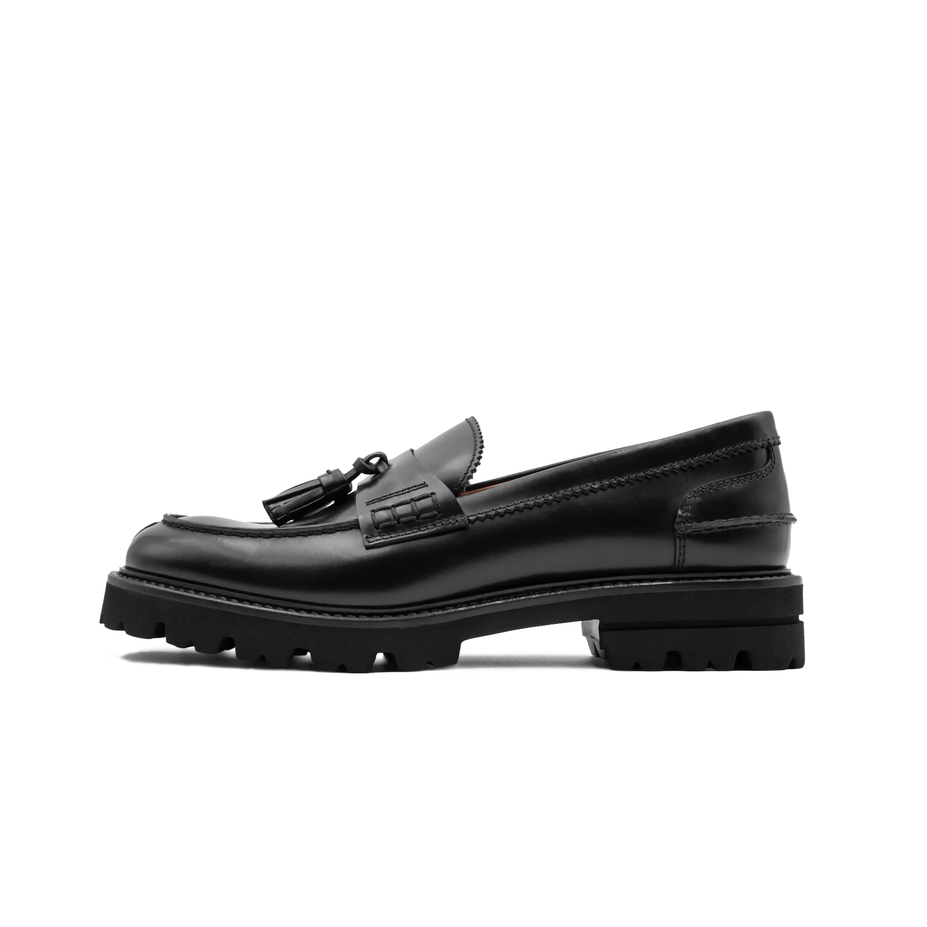 Ciccone Todi mocassino da donna in pelle nera vista laterale