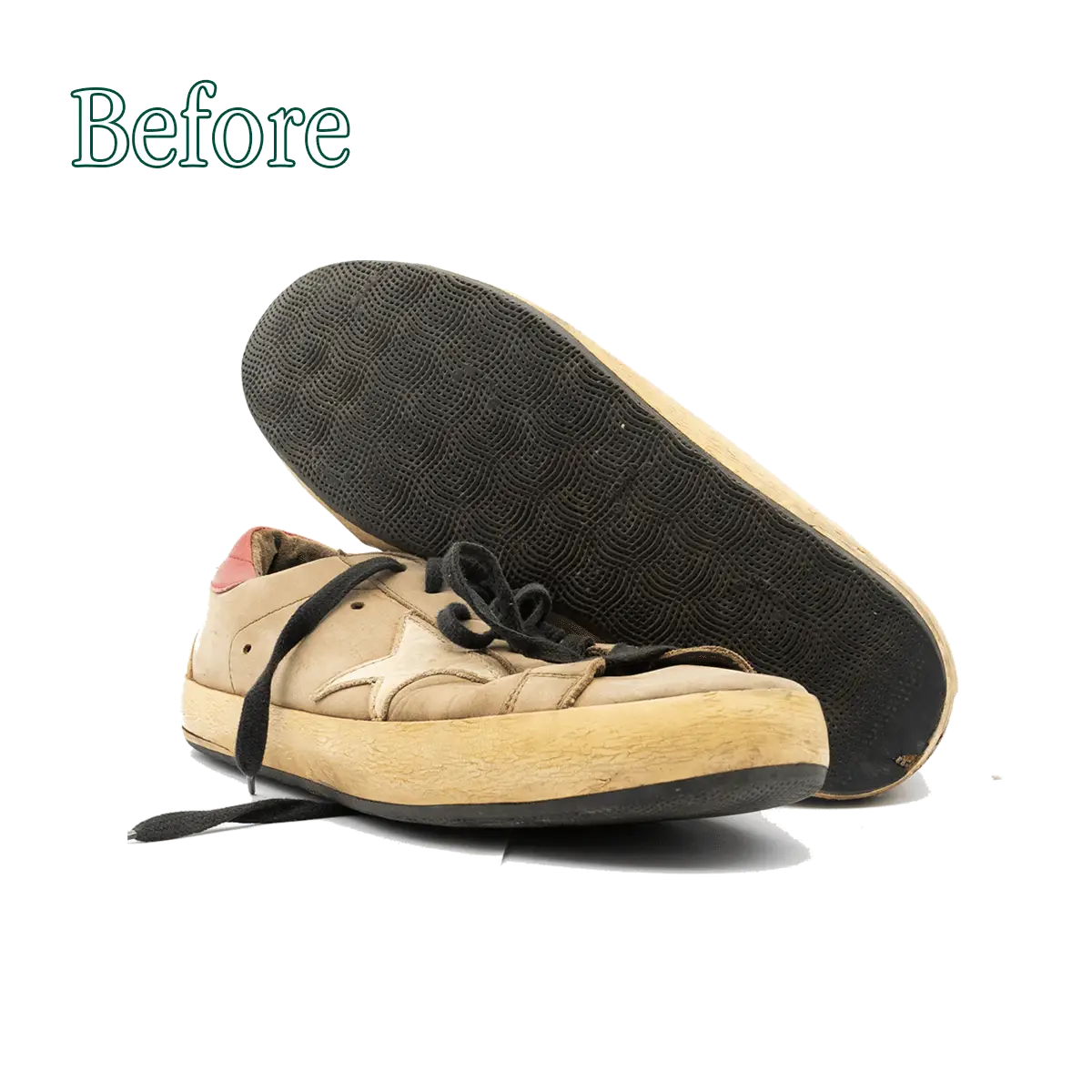 Foto delle sneakers Golden Goose Superstar prima delle loro riparazione fatta da Ciccone