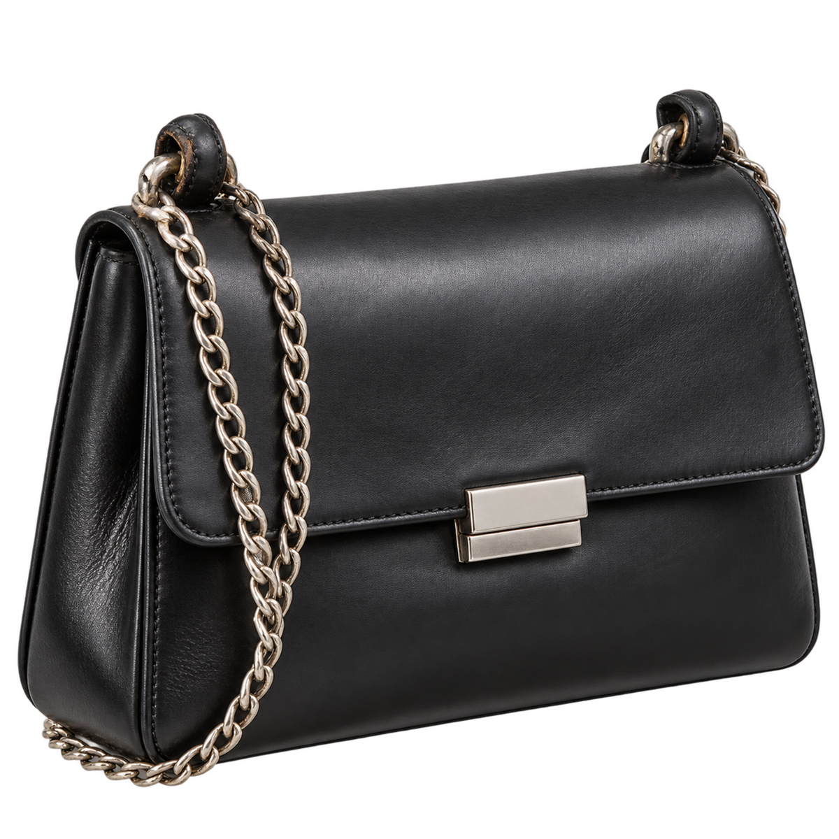 Black shoulder bag with chain, Saint Laurent repair service