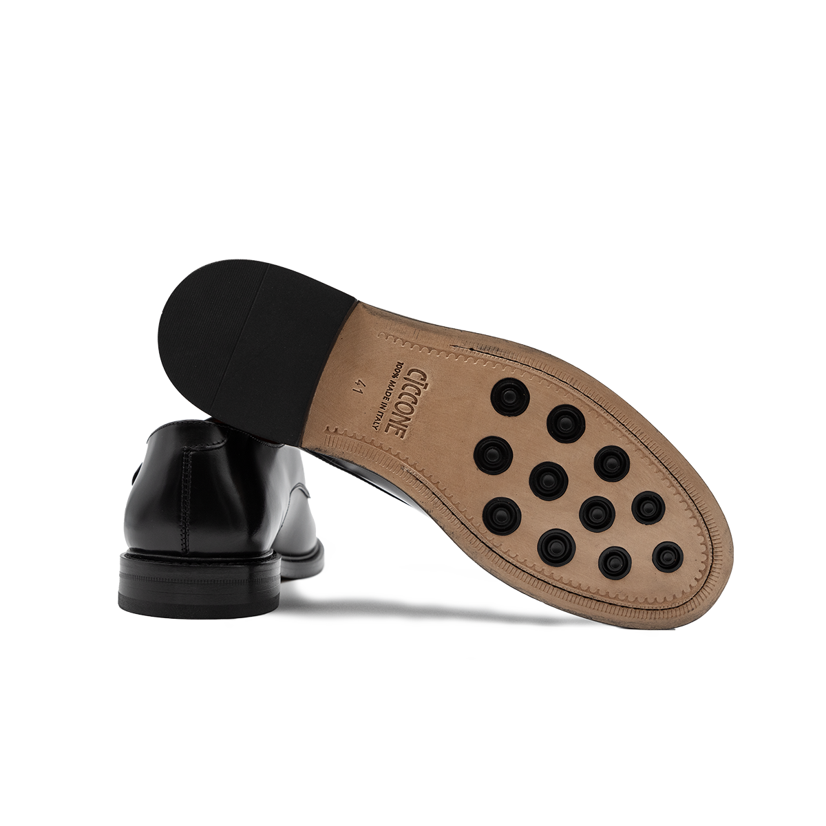 scarpa-donna-pelle-doppia-fibbia-nera-ciccone-brescia